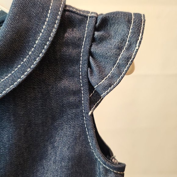 NWT Mayoral Girls Denim Twill Pleated Dress - Size 18 mo - Picture 5 of 7